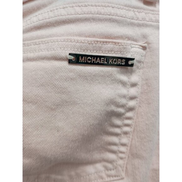Michael Kors Womens Capri Jeans Size 10 Pink Cropped Skinny Leg Stretch Denim - Picture 2 of 7